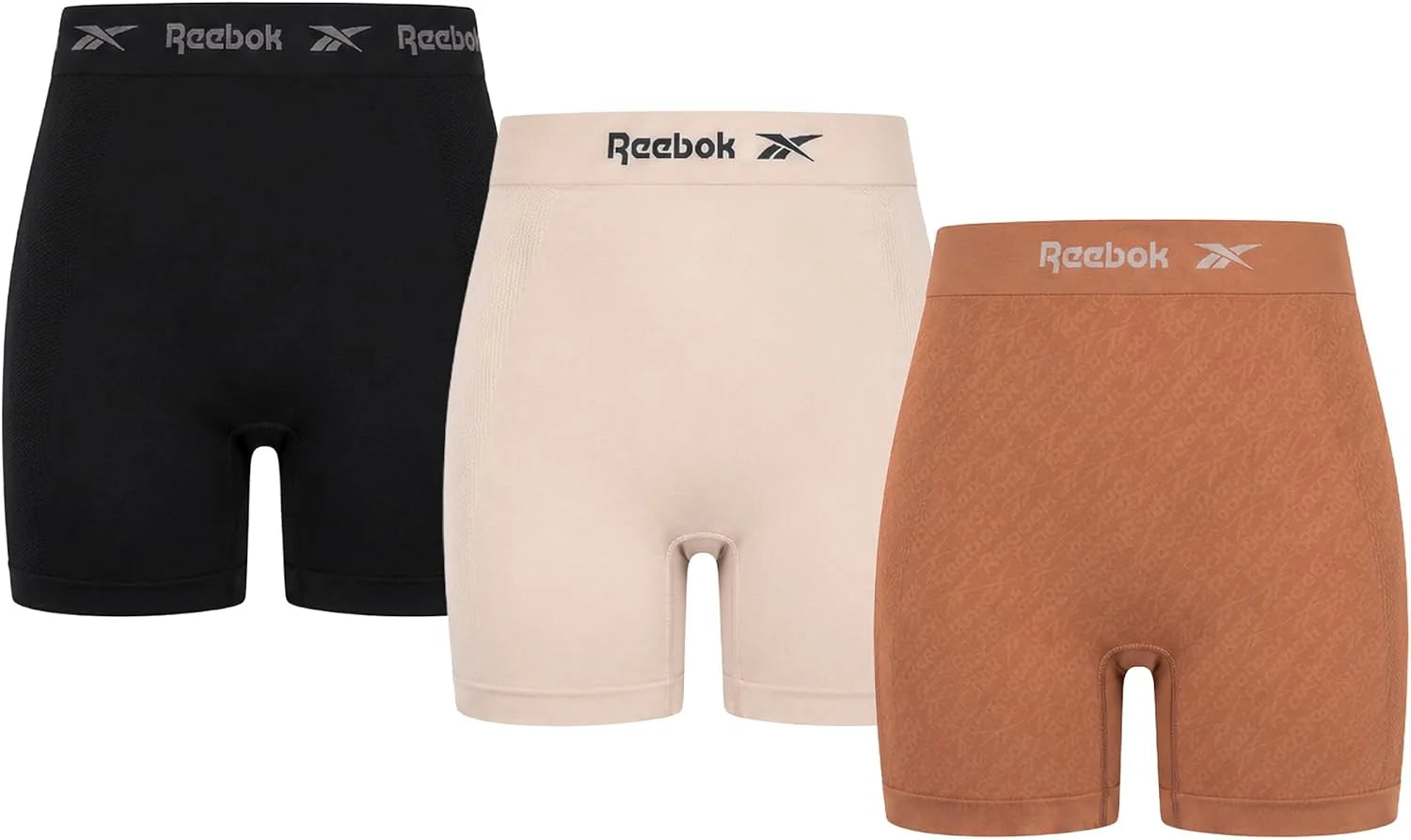 Reebok Womens Boyshorts 3 Pack Long Leg Performance Underwear 6" Inseam