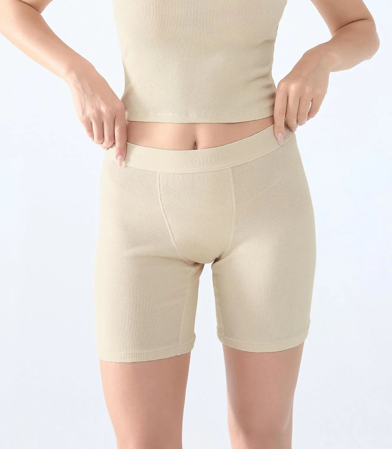 Comfneat Women's Boxer Cotton Rib Fabric with Spandex Boyshorts