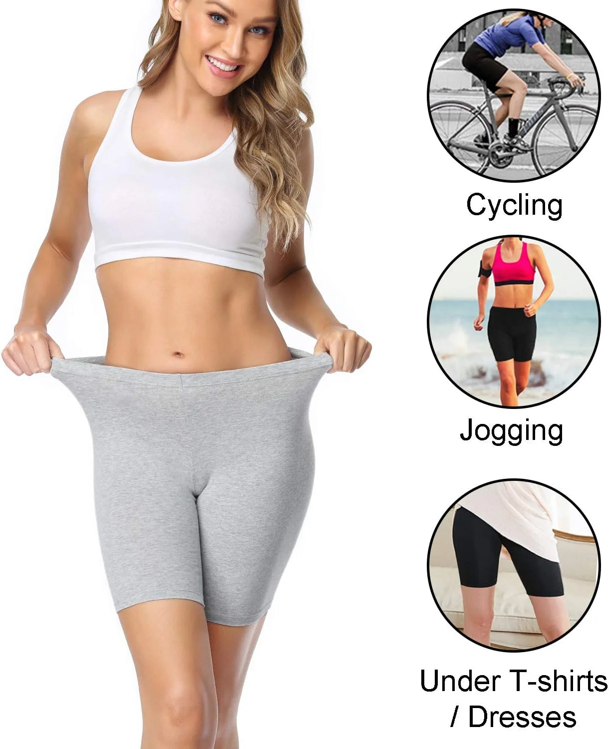 wirarpa Women's Cotton Boy Shorts Underwear Anti Chafing Soft Biker Short Plus Boy Shorts Panties 4 Pack