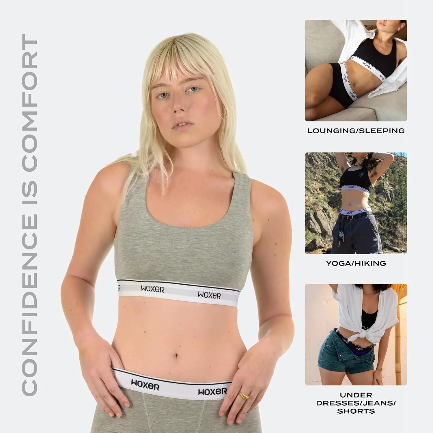 Woxer Boss Bralette for Women – Wireless, Seamless Racerback – Modal Sports Bra, Lounge, Sleep Bralette, Wireless Bra