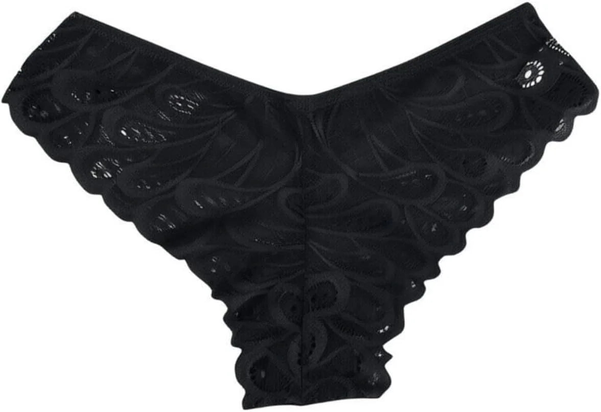 Women's 3-Pack Lace Thongs, Breathable T-Back Panties Comfort See Through G-String Underwear Briefs