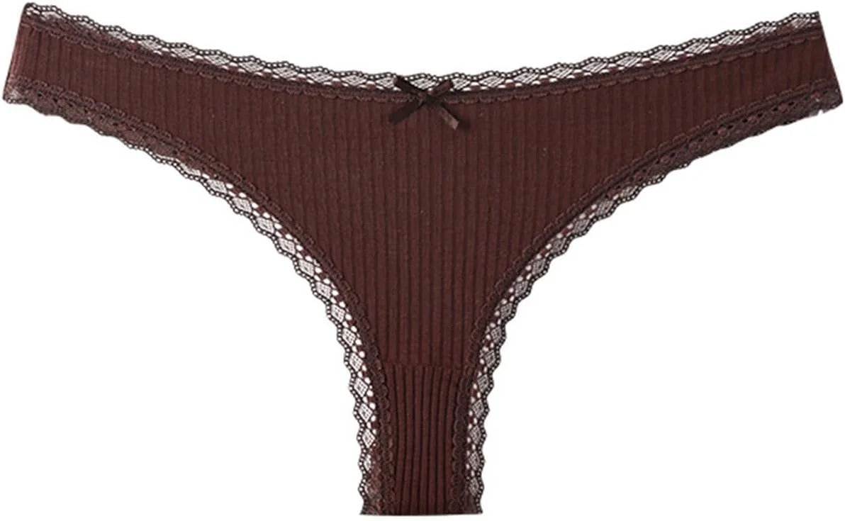 Lace Trim Low Waist Panties for Women Breathable Sexy Underwear