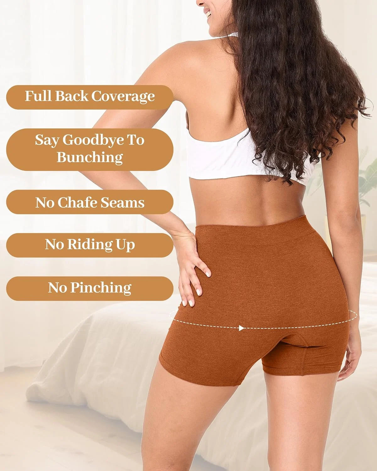 BAMBOO COOL Womens Boyshorts Underwear Anti Chafing Boxer Briefs Panties