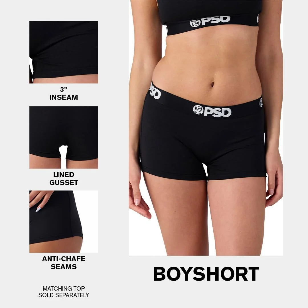 PSD Women's Various Print Boy Shorts - Full Coverage Women's Underwear - Comfortable Stretch Panties for Women
