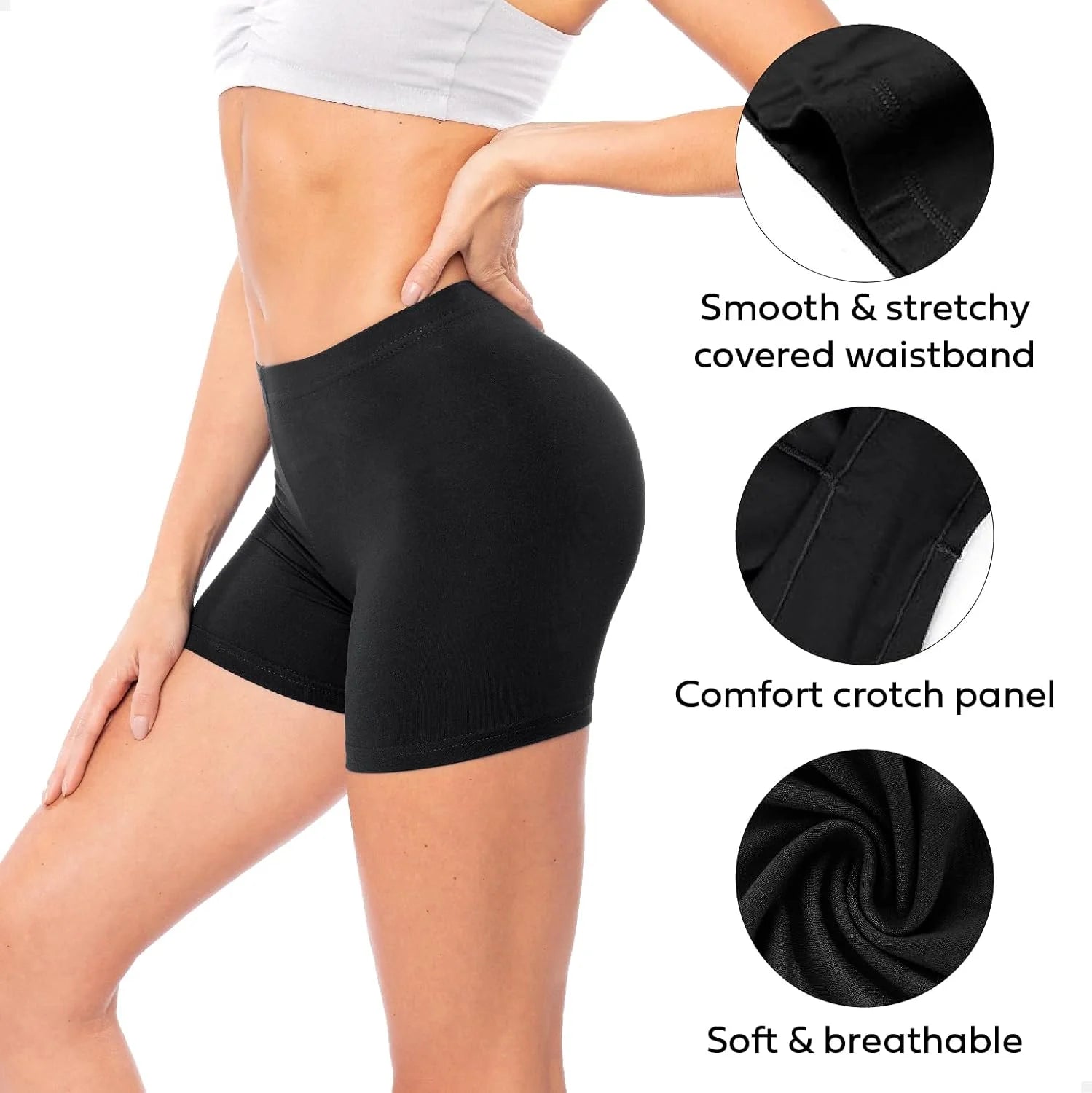 Sexy Basics Women's Ultra Soft Mini Bike Short | Spandex Workout Trunk Boxer | Multi Packs & Colors