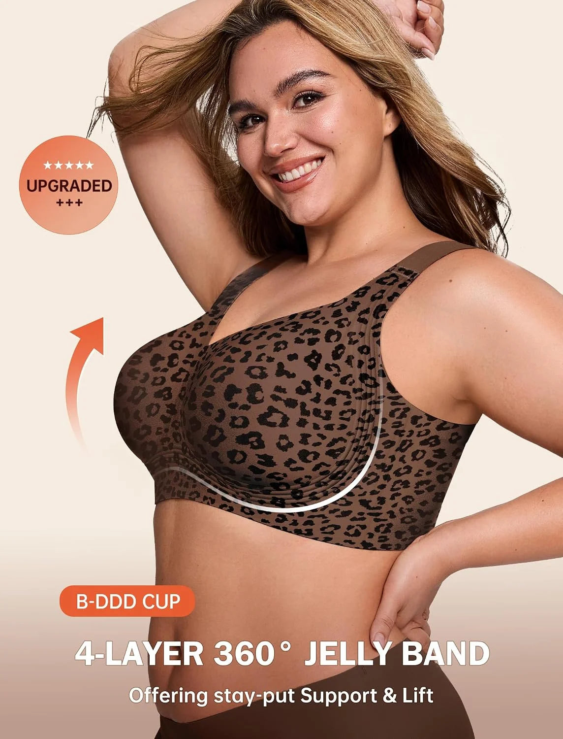 LetsJoli Jelly Bras for Women No Underwire Plus Size Push Up Supportive