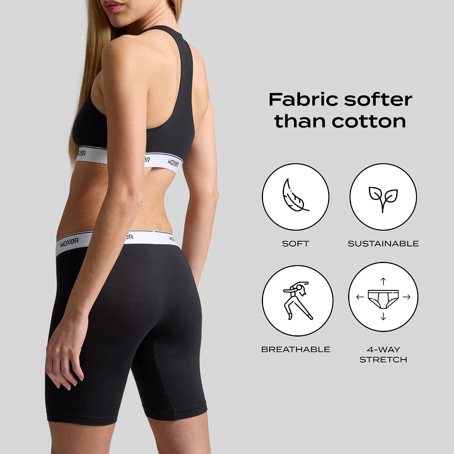 Woxer Womens Boxers - Biker 9" Boy Shorts Underwear for Women, Modal Boxer Briefs, Chafe Free, Womens Underwear