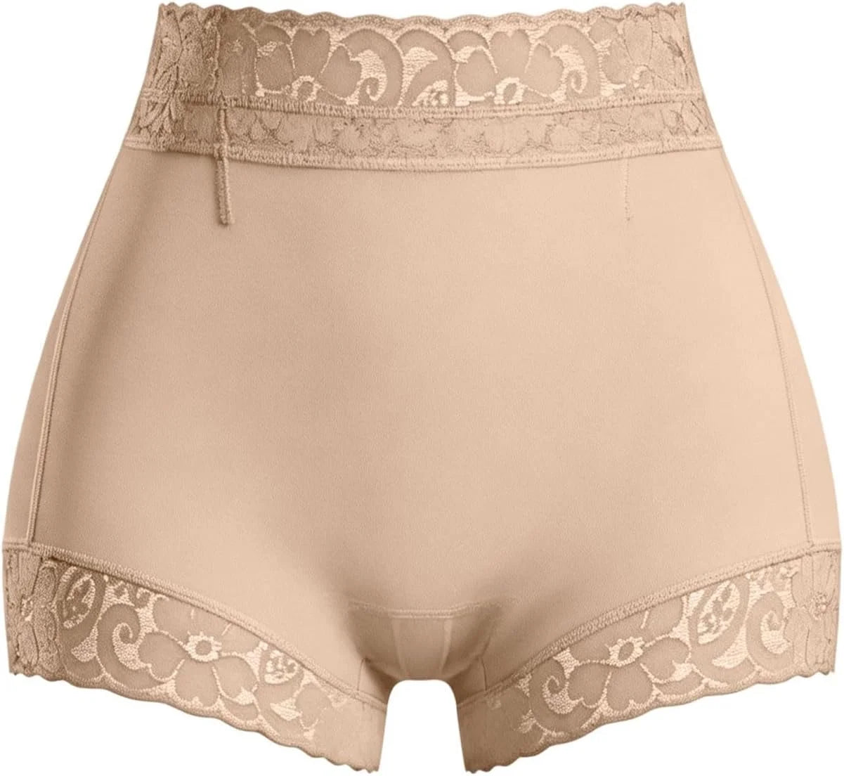 Women's Lace Trim Boyshorts Underwear Panties - Seamless High Waisted Full Coverage Boxer Briefs