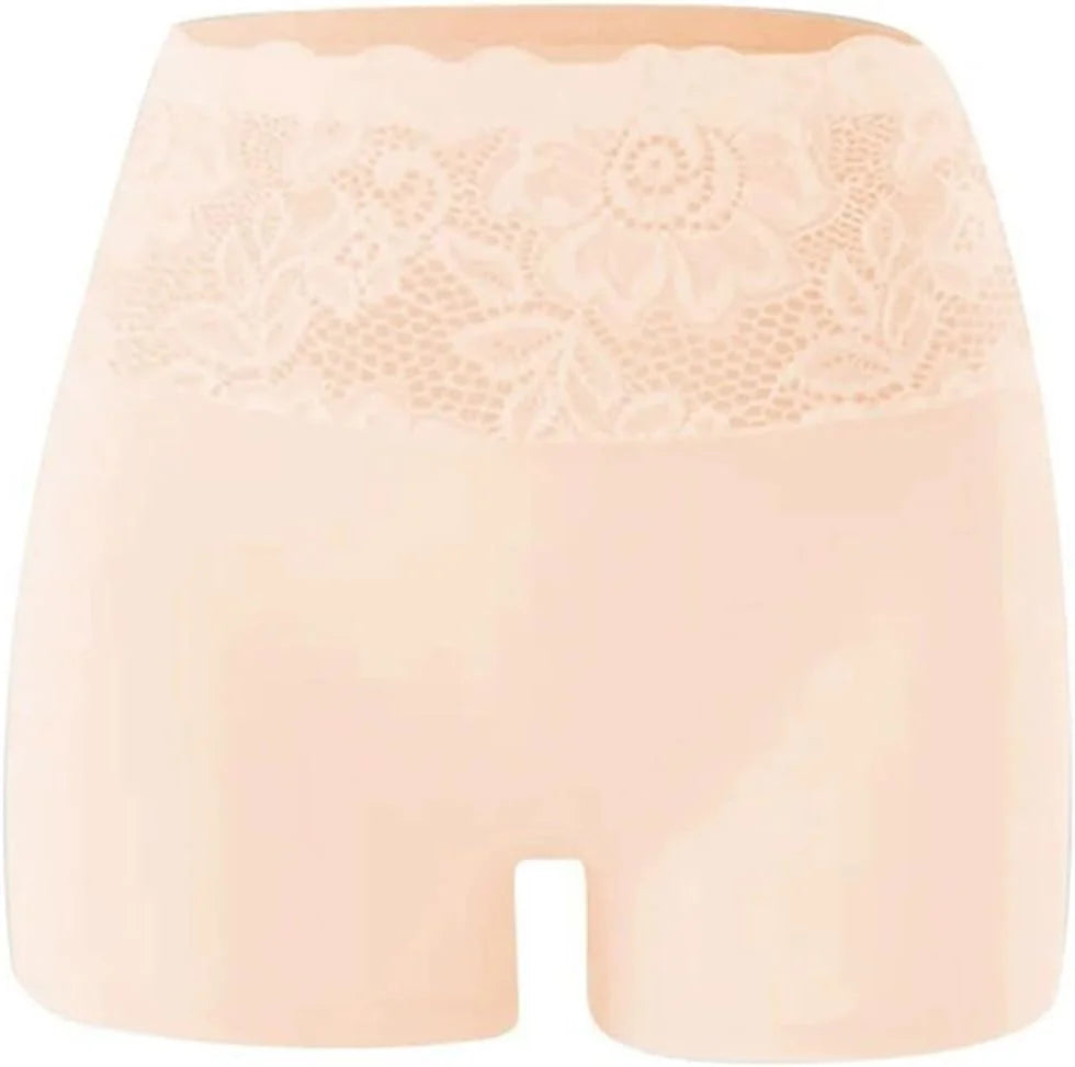 Women's Tummy Control Shapewear Shorts - Lace Patchwork High Waisted Body Shaper Slimming Underwear Boxer Briefs