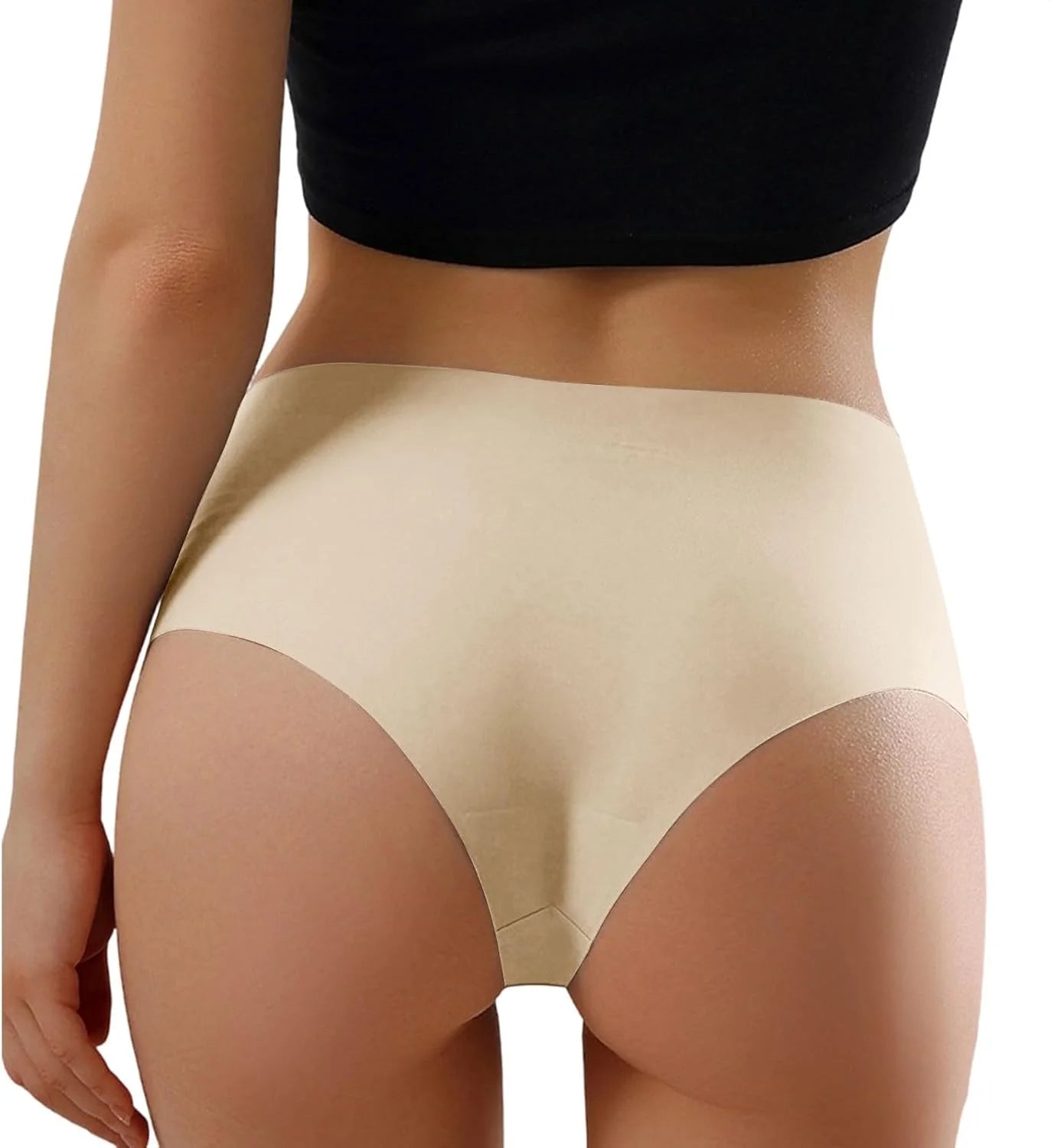 Plus Size High Waist Seamless Briefs for Women Stretch Underwear