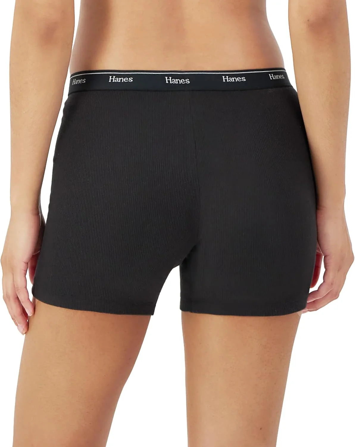 Hanes Originals Women’s Mid-Thigh Boxer Brief Pack, Stretch Cotton Underwear, 4-Pack