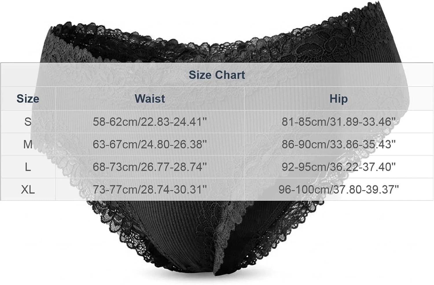 Lace Trim High Waisted Underwear for Women Sexy Ribbed Panties
