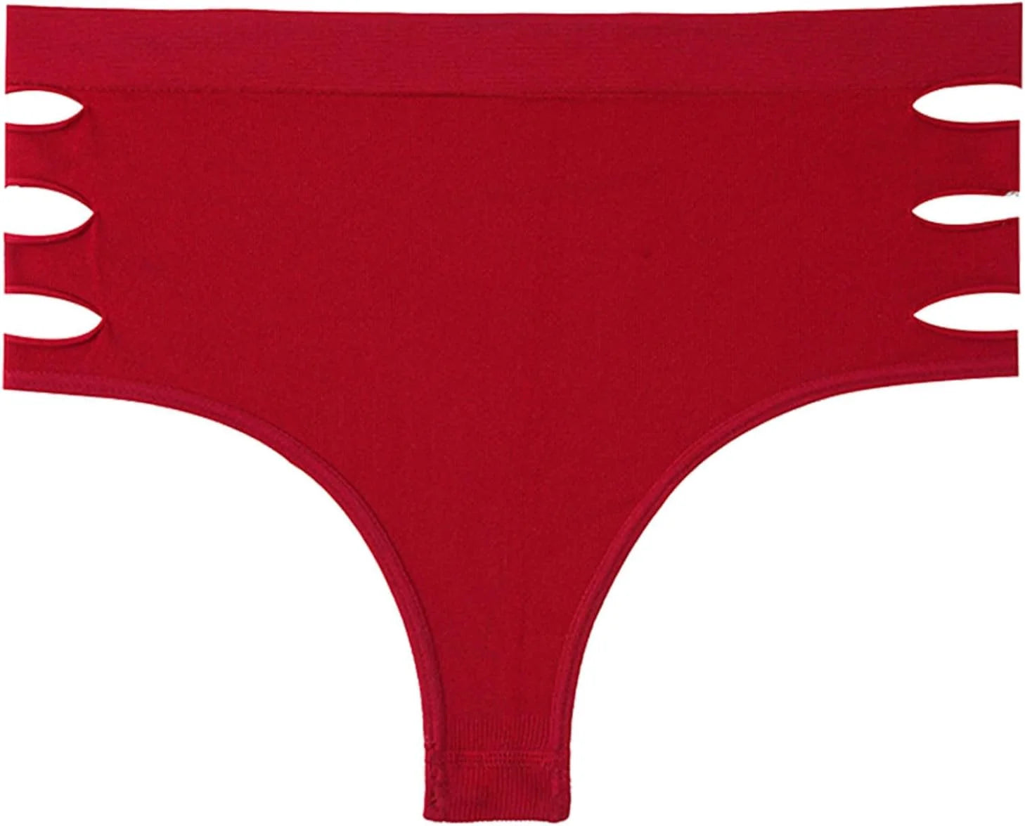 HGps8w Women's Cutout Thongs Panties, Seamless Mid Waist Ladies Breathable Underwear Briefs