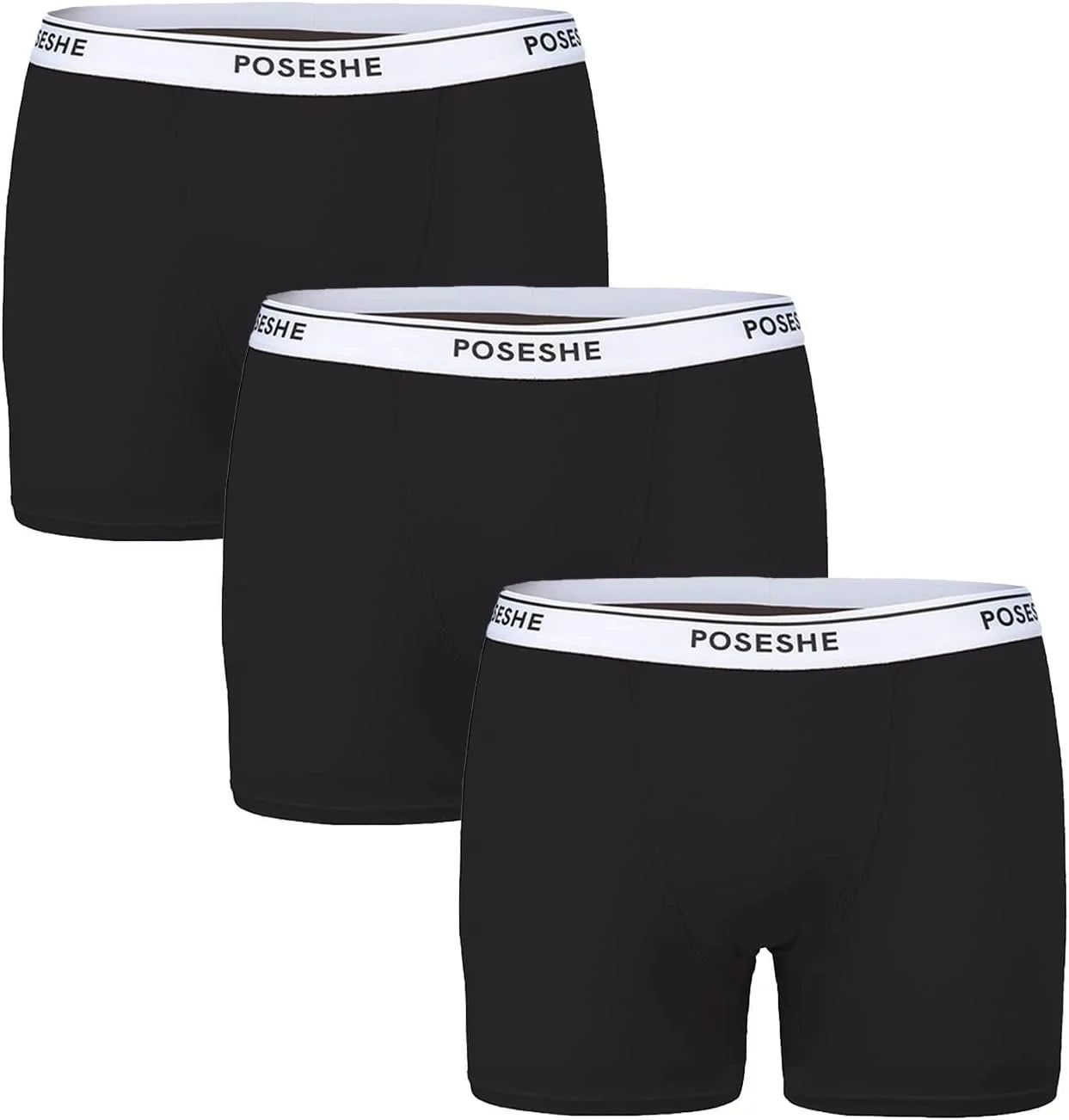 POSESHE Womens Boy Shorts Underwear Boxer Briefs MicroModal 6" Inseam, S-5X