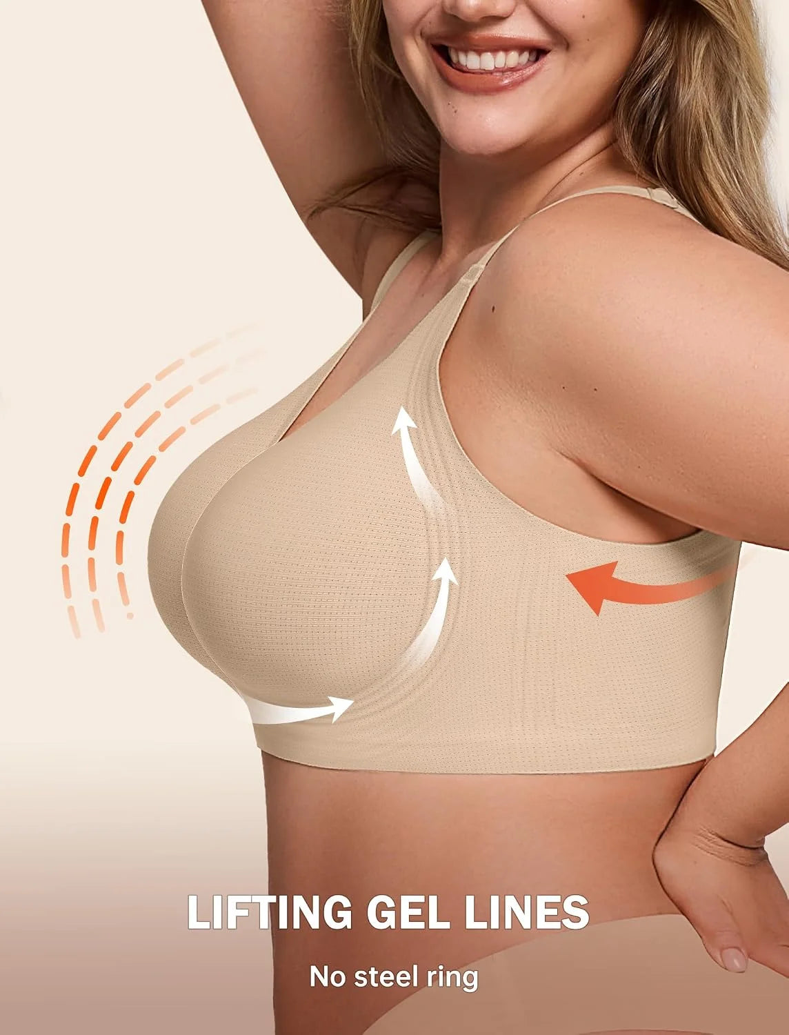 LetsJoli Jelly Bras for Women No Underwire Plus Size Push Up Supportive