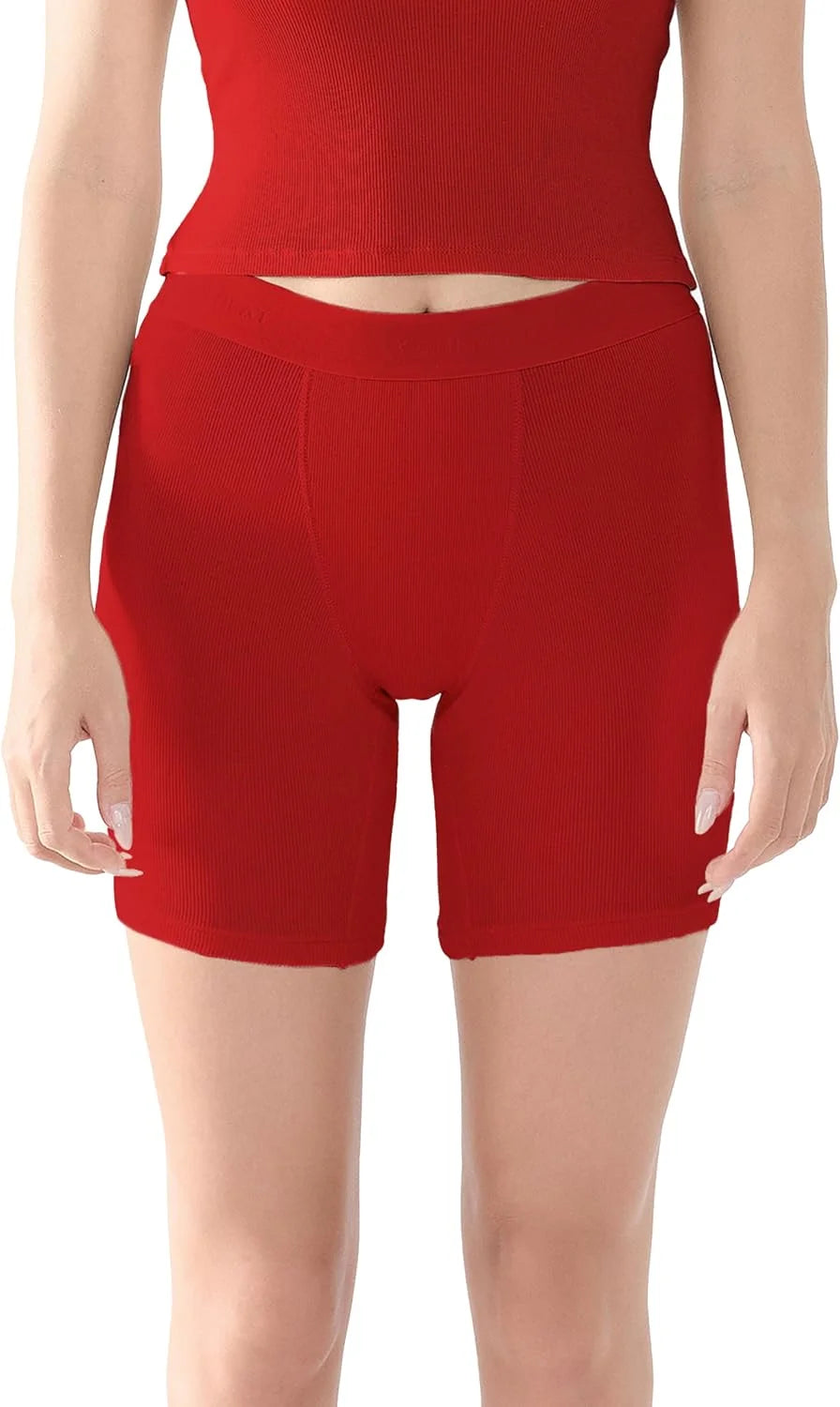 Comfneat Women's Boxer Cotton Rib Fabric with Spandex Boyshorts