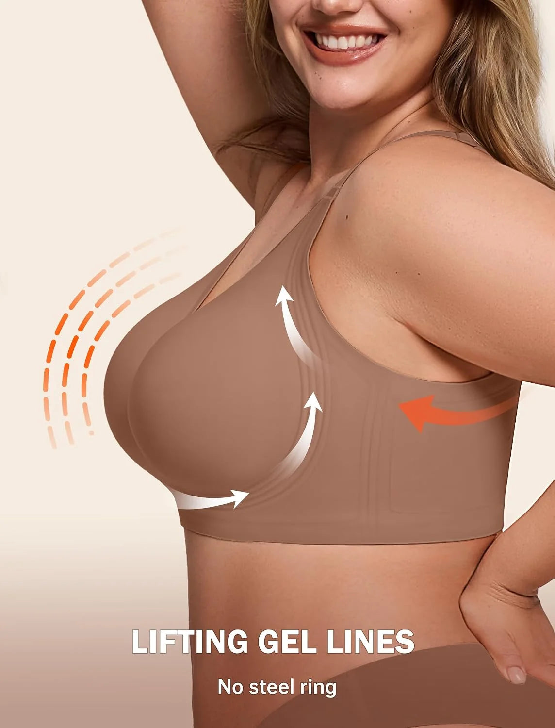 LetsJoli Jelly Bras for Women No Underwire Plus Size Push Up Supportive