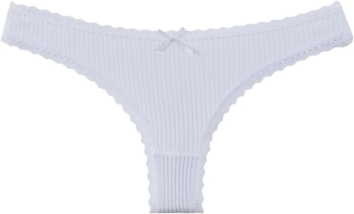Lace Trim Low Waist Panties for Women Breathable Sexy Underwear