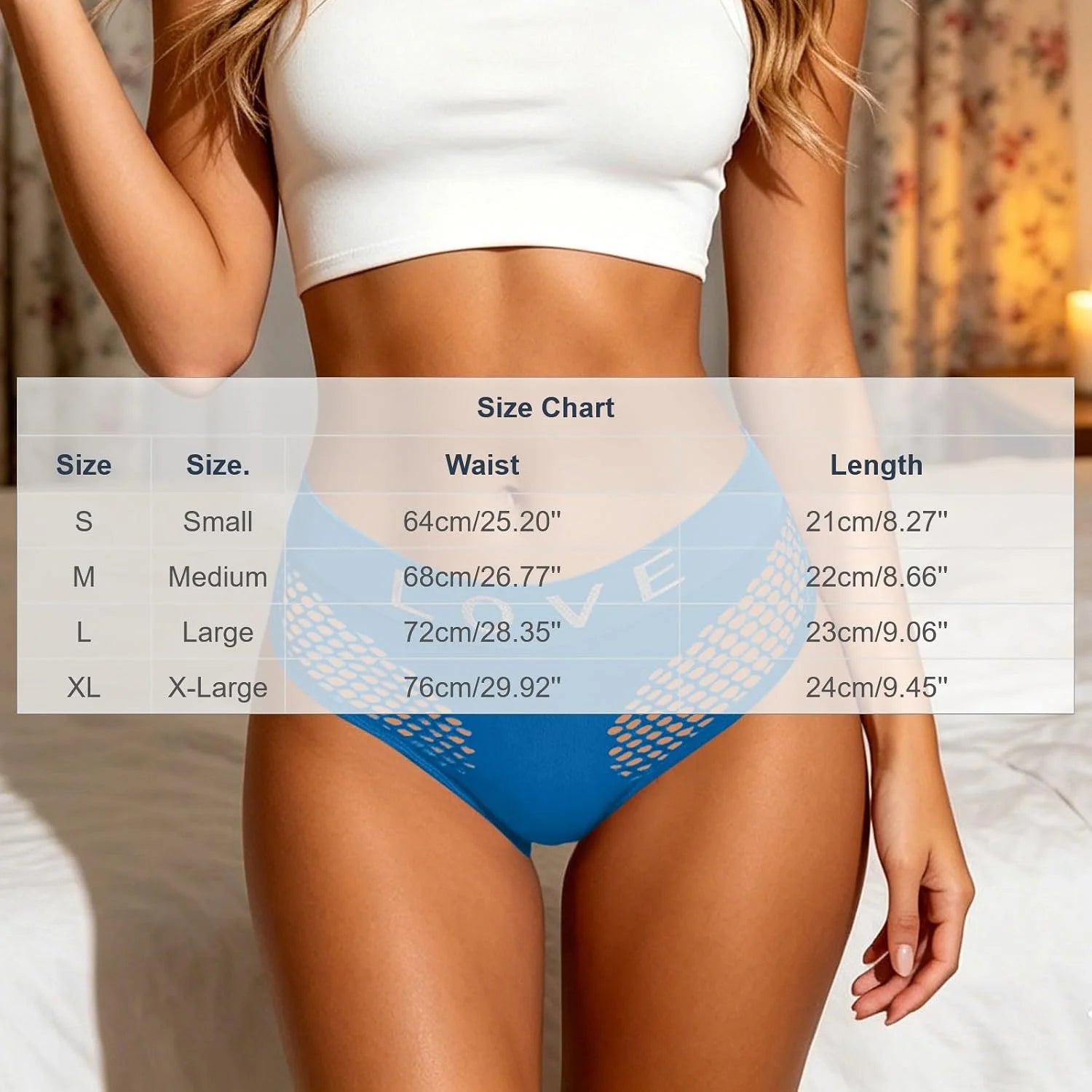 Womens LOVE Letter Hollow Seamless Briefs Breathable Panties