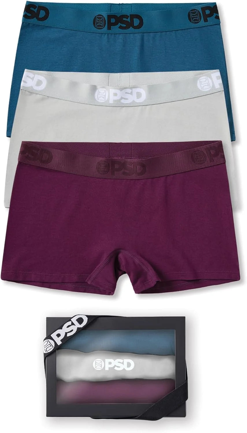 PSD Women's Various Print Boy Shorts - Full Coverage Women's Underwear - Comfortable Stretch Panties for Women
