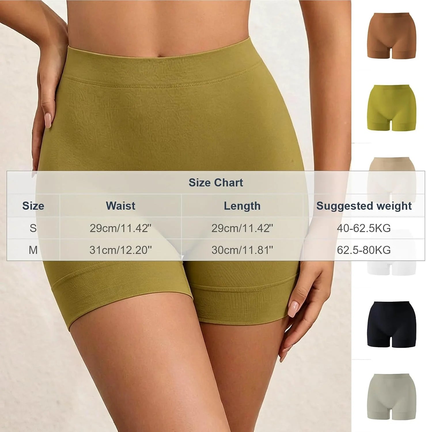 Womens High Waisted Seamless Stretch Shorts Under Dress Underwear