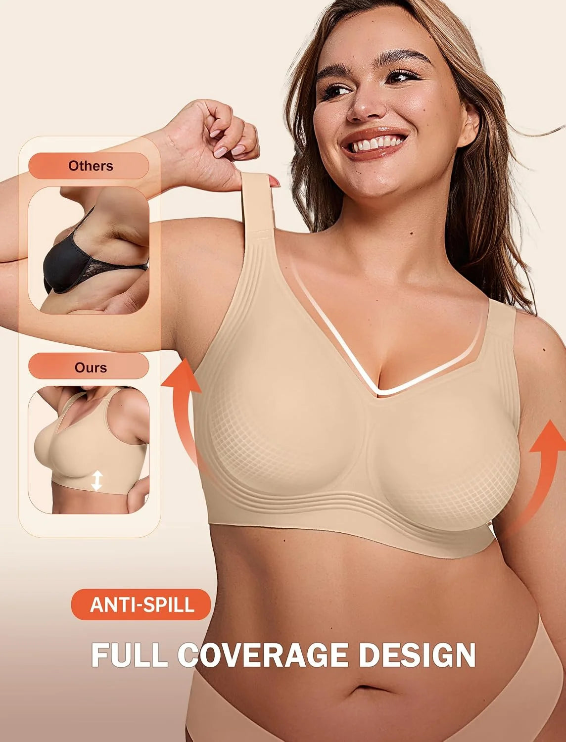 LetsJoli Jelly Bras for Women No Underwire Plus Size Push Up Supportive
