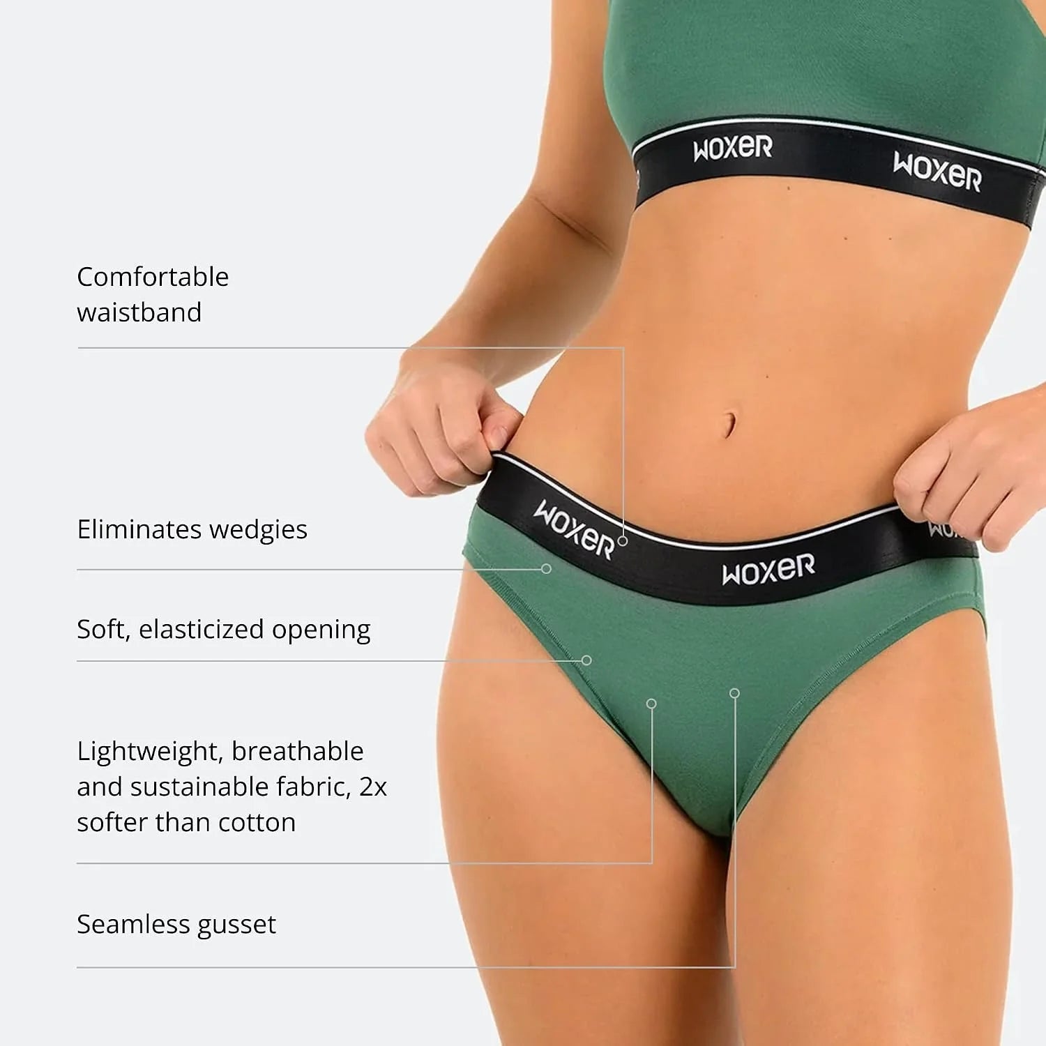 Woxer Women’s Seamless Bikini Underwear – Soft Modal, Chafe-Free, Moisture-Wicking Bikini Style Panties –Tag-Free Design