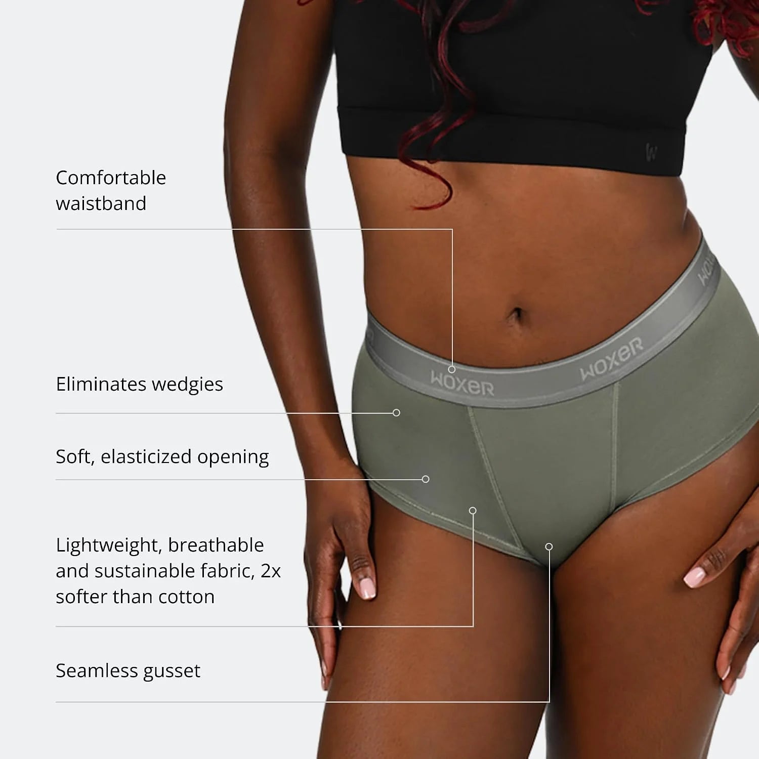 Woxer Women’s Classic Seamless Boyshort Panties, Soft Modal Fabric with No Roll Inseam, Chafe-Free, Breathable Design