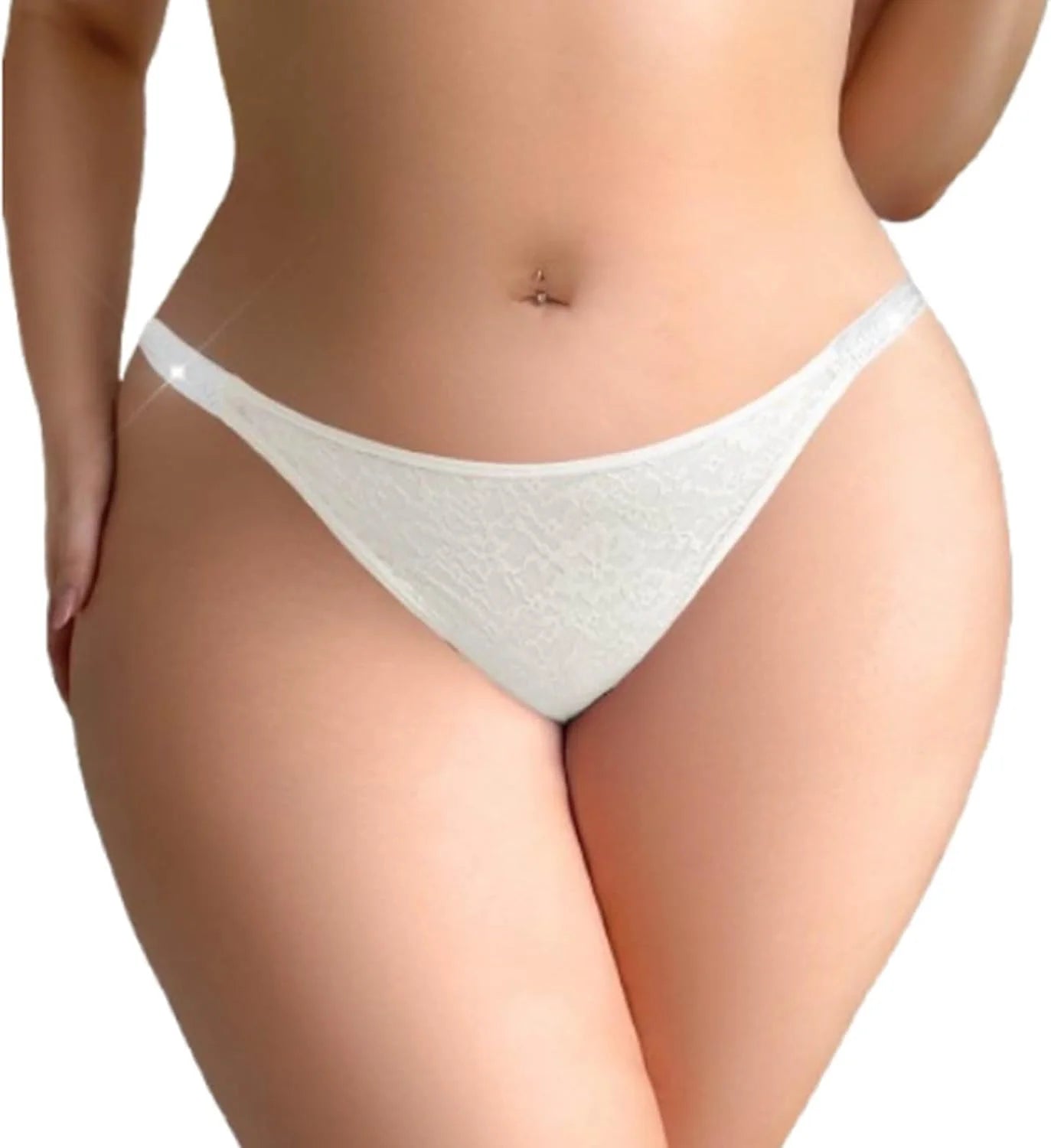 Womens Lace Thong Panties Sexy Rhinestone Straps Low Rise Brief