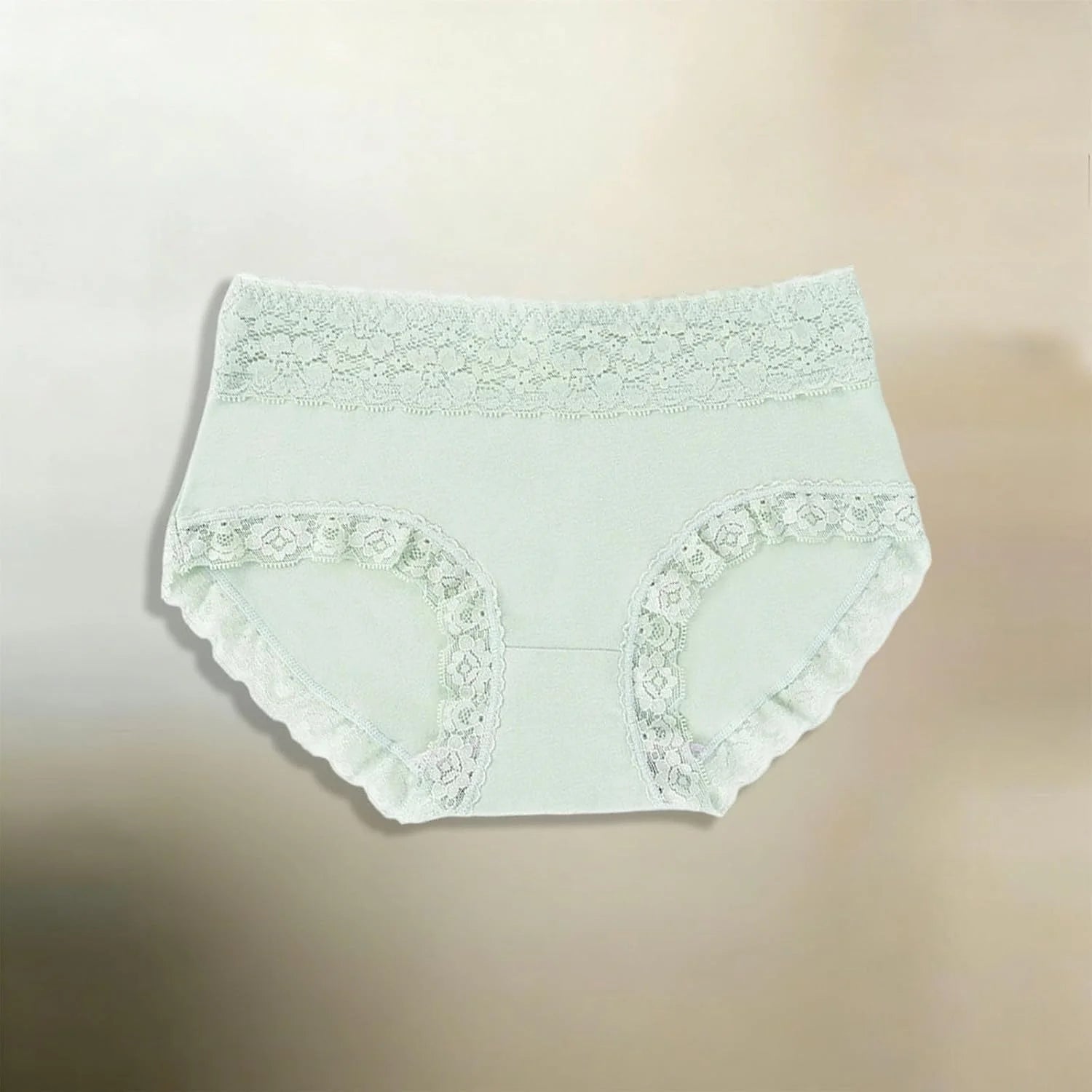Mid Waist Lace Trim Cotton Briefs for Women Comfort Underwear