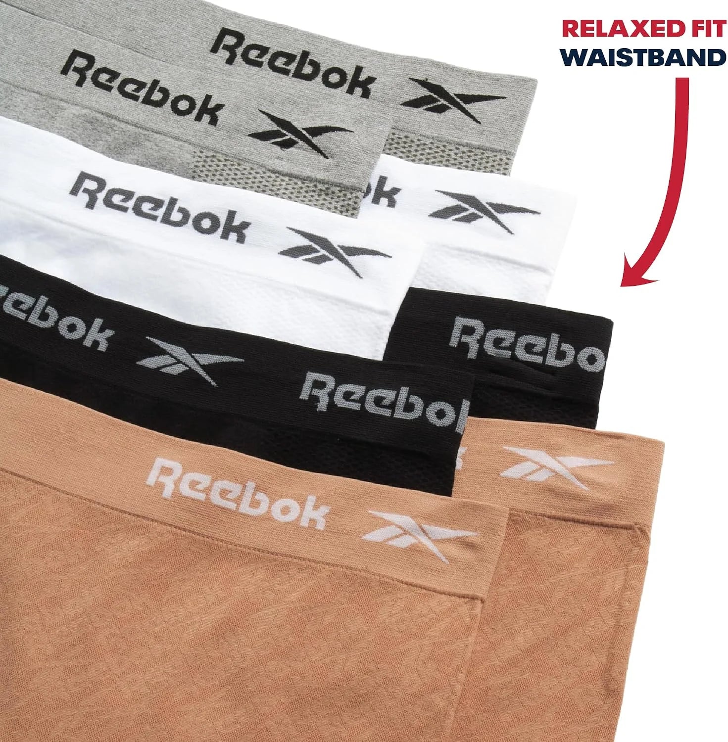 Reebok Womens Boyshorts 8 Pack 6'' Inseam Long Leg Performance Underwear