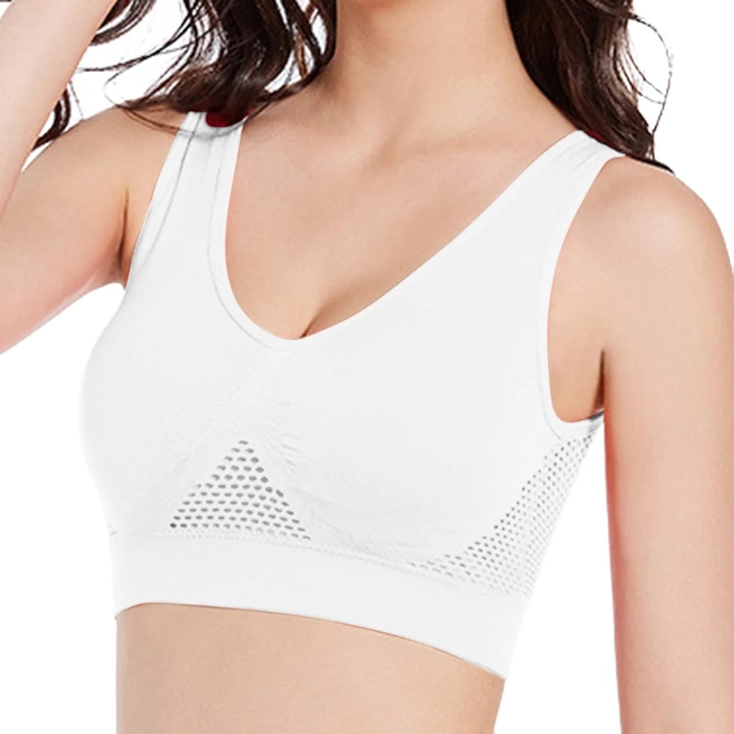 Breathable Bras for Women No Steel Ring Plus Size Soft Cool Liftup Air Bra No Underwire High Support Underwear