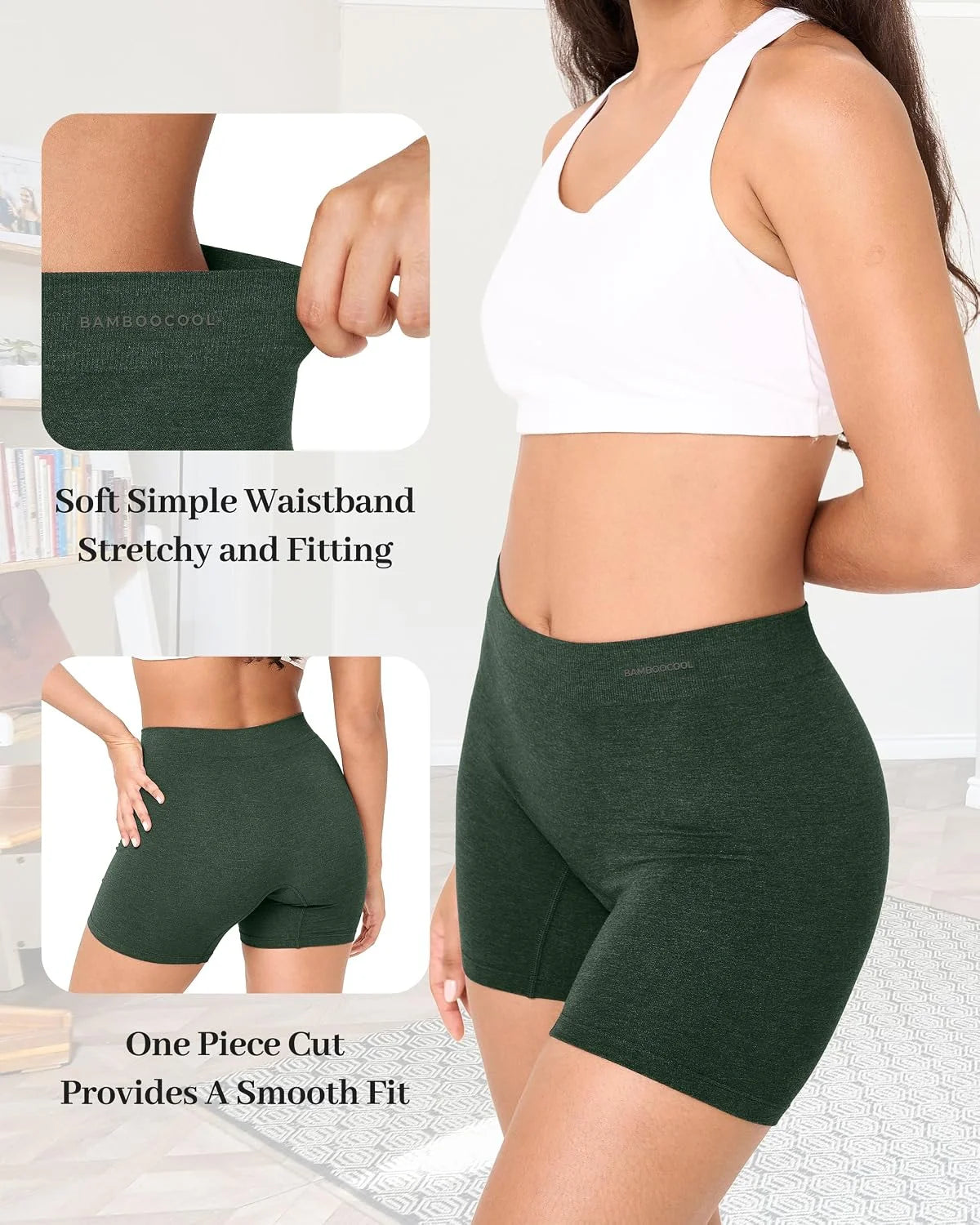 BAMBOO COOL Womens Boyshorts Underwear Anti Chafing Boxer Briefs Panties