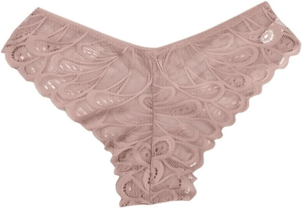 Women's 3-Pack Lace Thongs, Breathable T-Back Panties Comfort See Through G-String Underwear Briefs