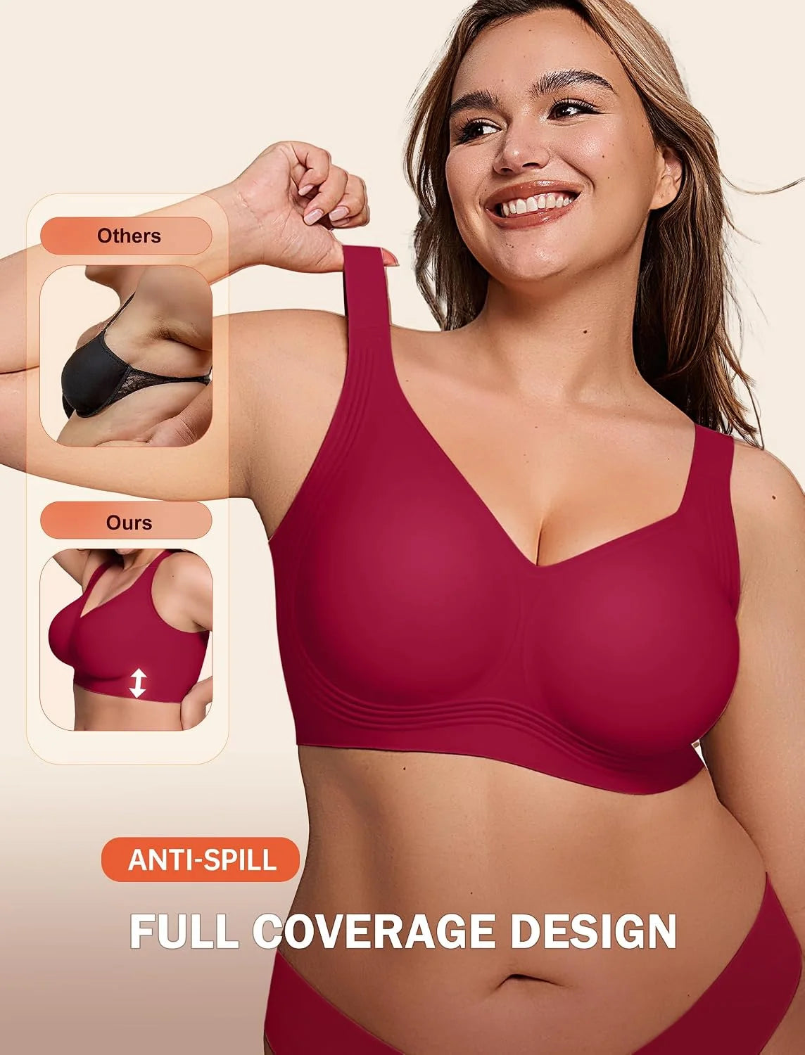LetsJoli Jelly Bras for Women No Underwire Plus Size Push Up Supportive