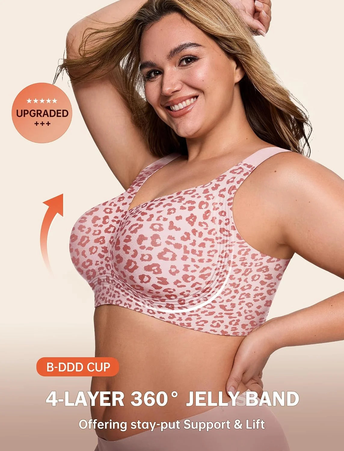LetsJoli Jelly Bras for Women No Underwire Plus Size Push Up Supportive