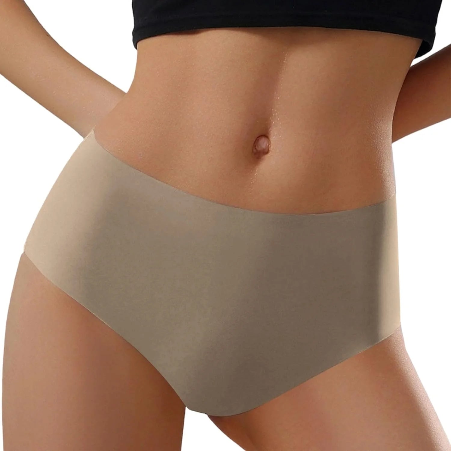 Plus Size High Waist Seamless Briefs for Women Stretch Underwear