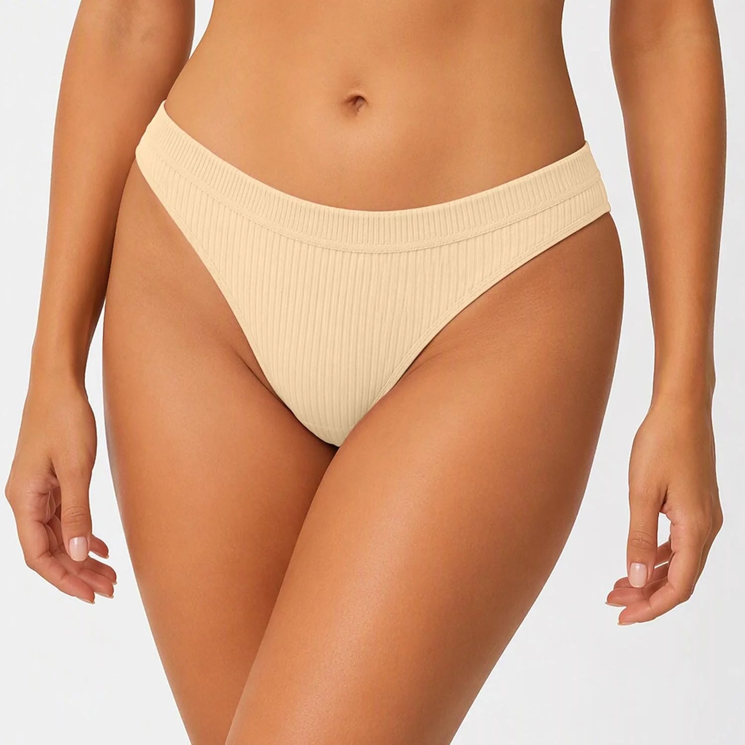 Sexy Low Waist Ribbed Underwear for Women Seamless Sporty Panties