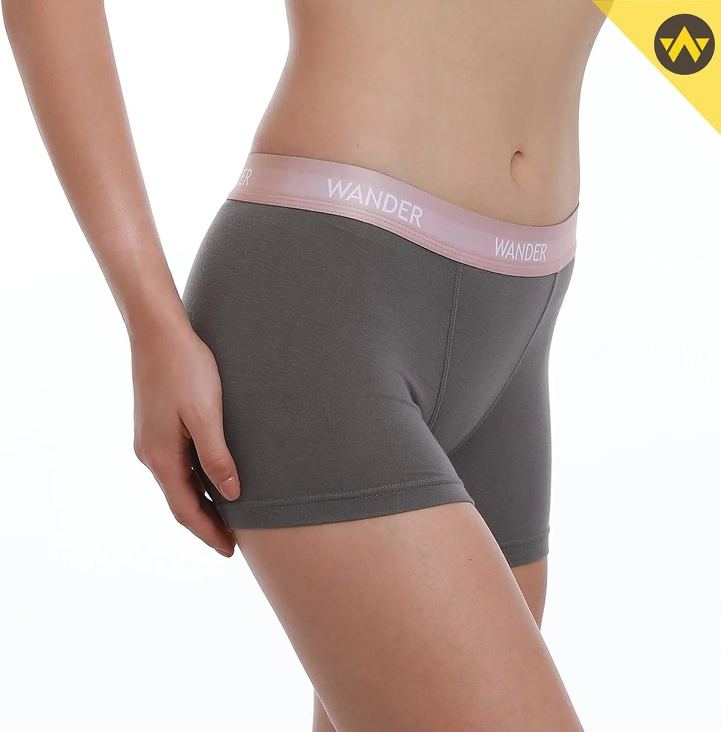 WANDER Womens Boxer Briefs Underwear Anti Chafing Soft Stretch Boy Shorts Panties for Ladies 3"/5" Inseam 2 Pack