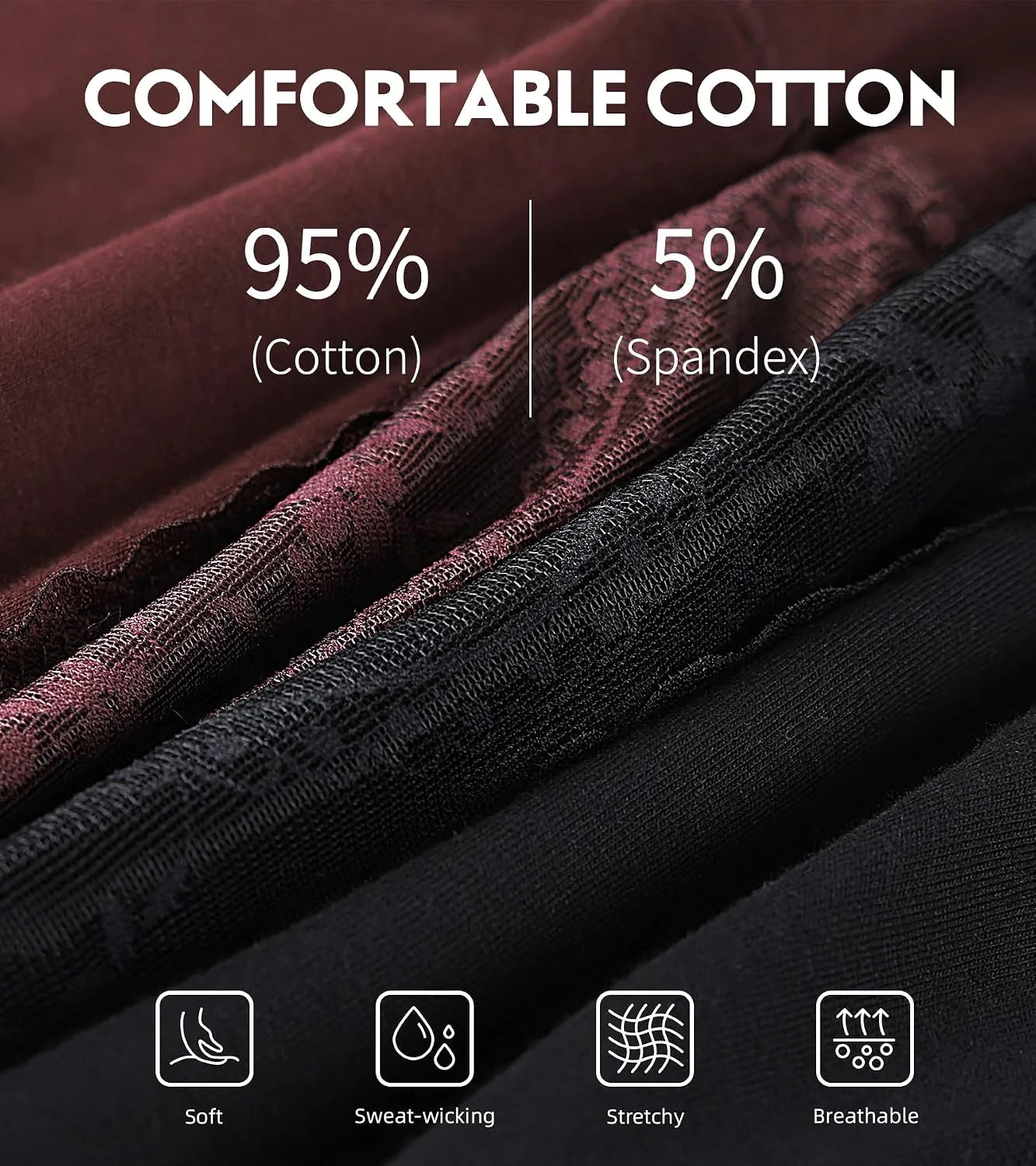 Slip Shorts for Under Dresses Cotton Boy Shorts Underwear for Women Smooth Anti-Chafing Lace Under Dress Shorts 3 Pack