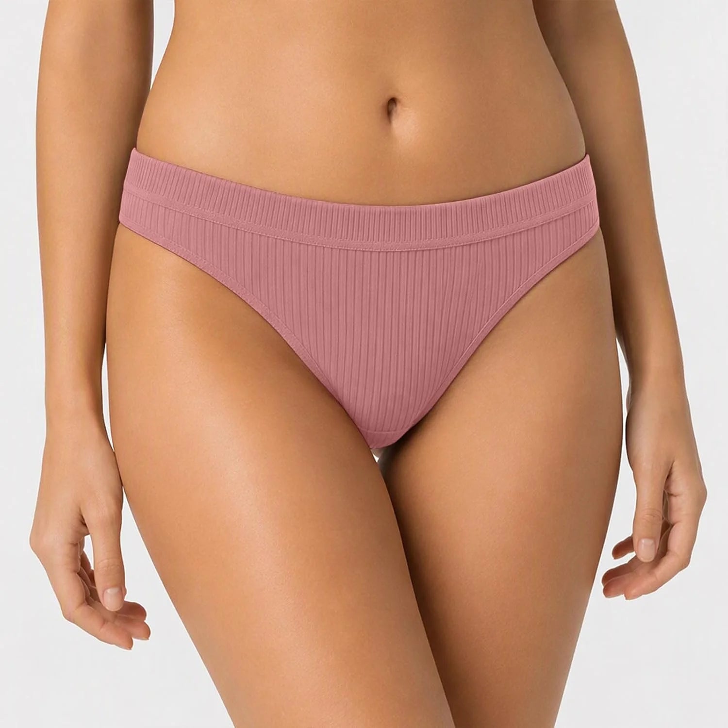 Sexy Low Waist Ribbed Underwear for Women Seamless Sporty Panties