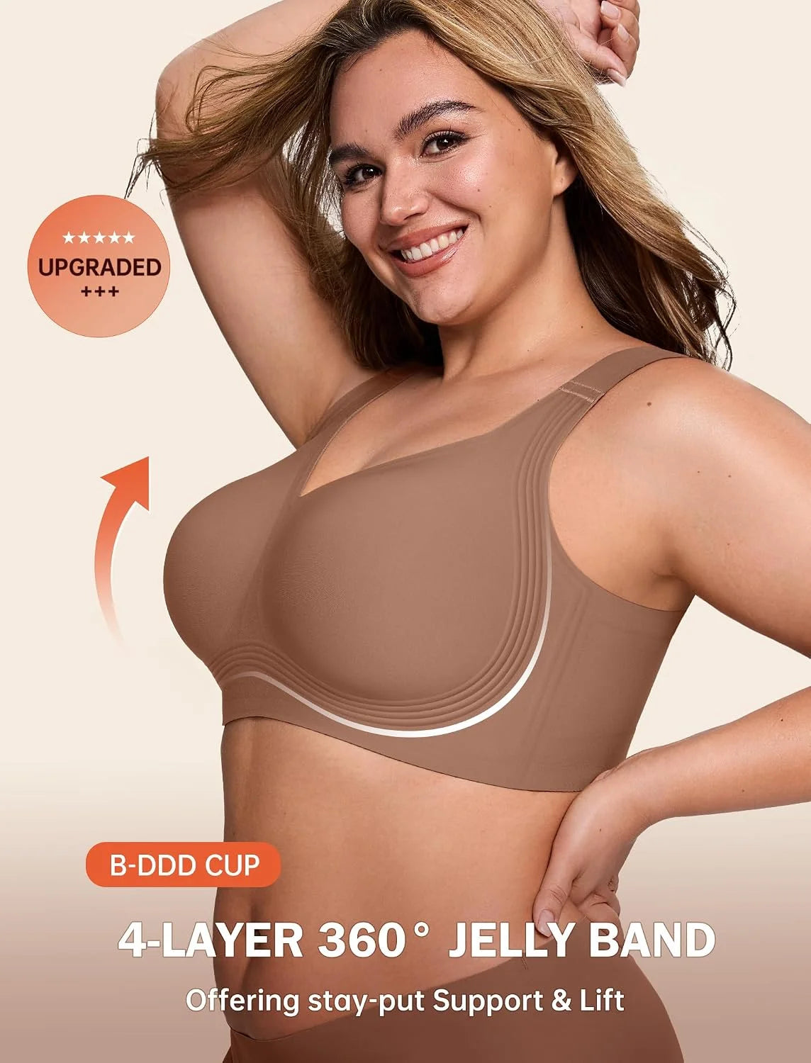 LetsJoli Jelly Bras for Women No Underwire Plus Size Push Up Supportive