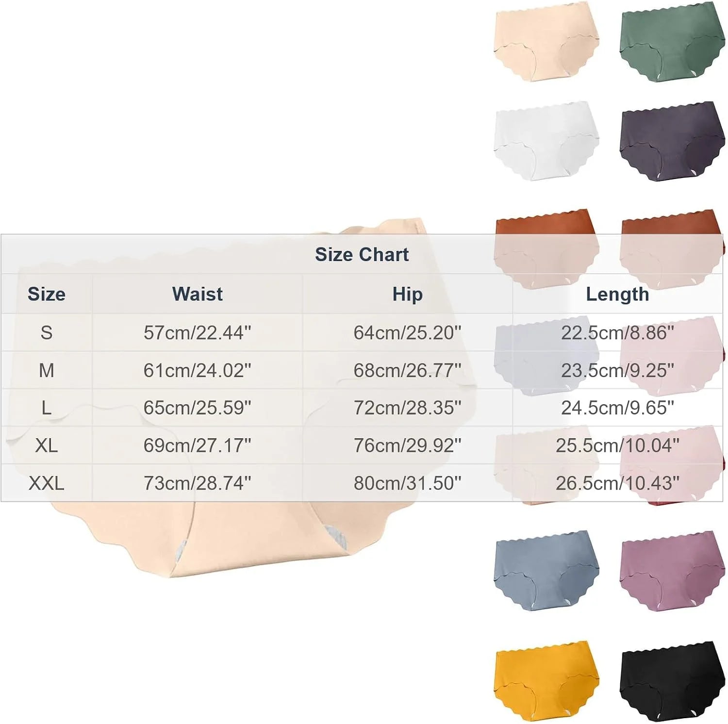 Seamless Scalloped Sport Briefs for Women Comfort Underwear