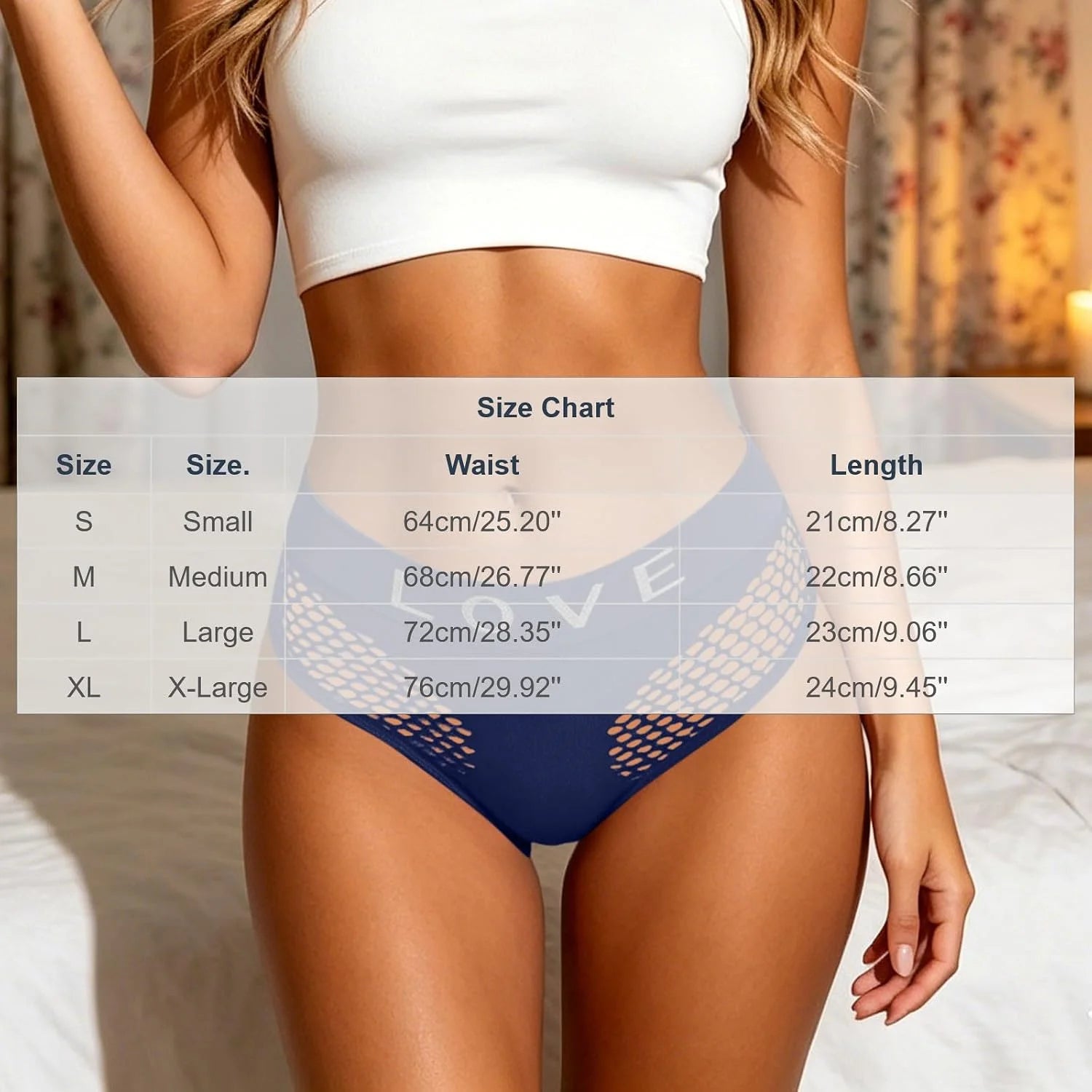 Womens LOVE Letter Hollow Seamless Briefs Breathable Panties
