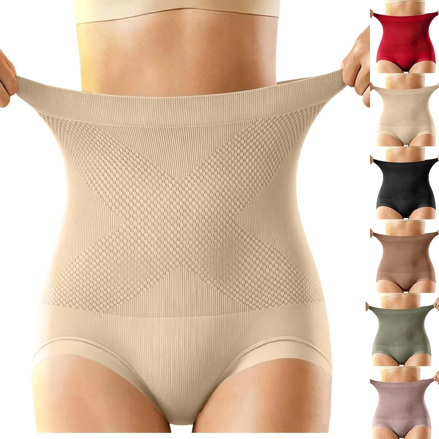 HGps8w Shapewear Panties for Women Stretchy High Waisted Tummy Control Underwear Body Shaper Seamless Briefs