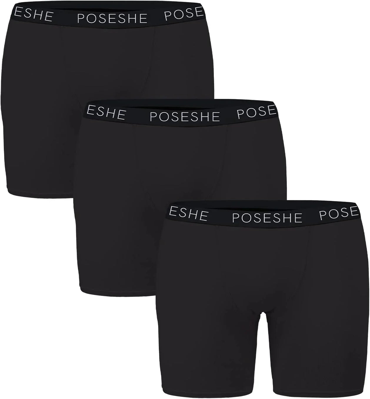 POSESHE Womens Boy Shorts Underwear Boxer Briefs MicroModal 6" Inseam, S-5X