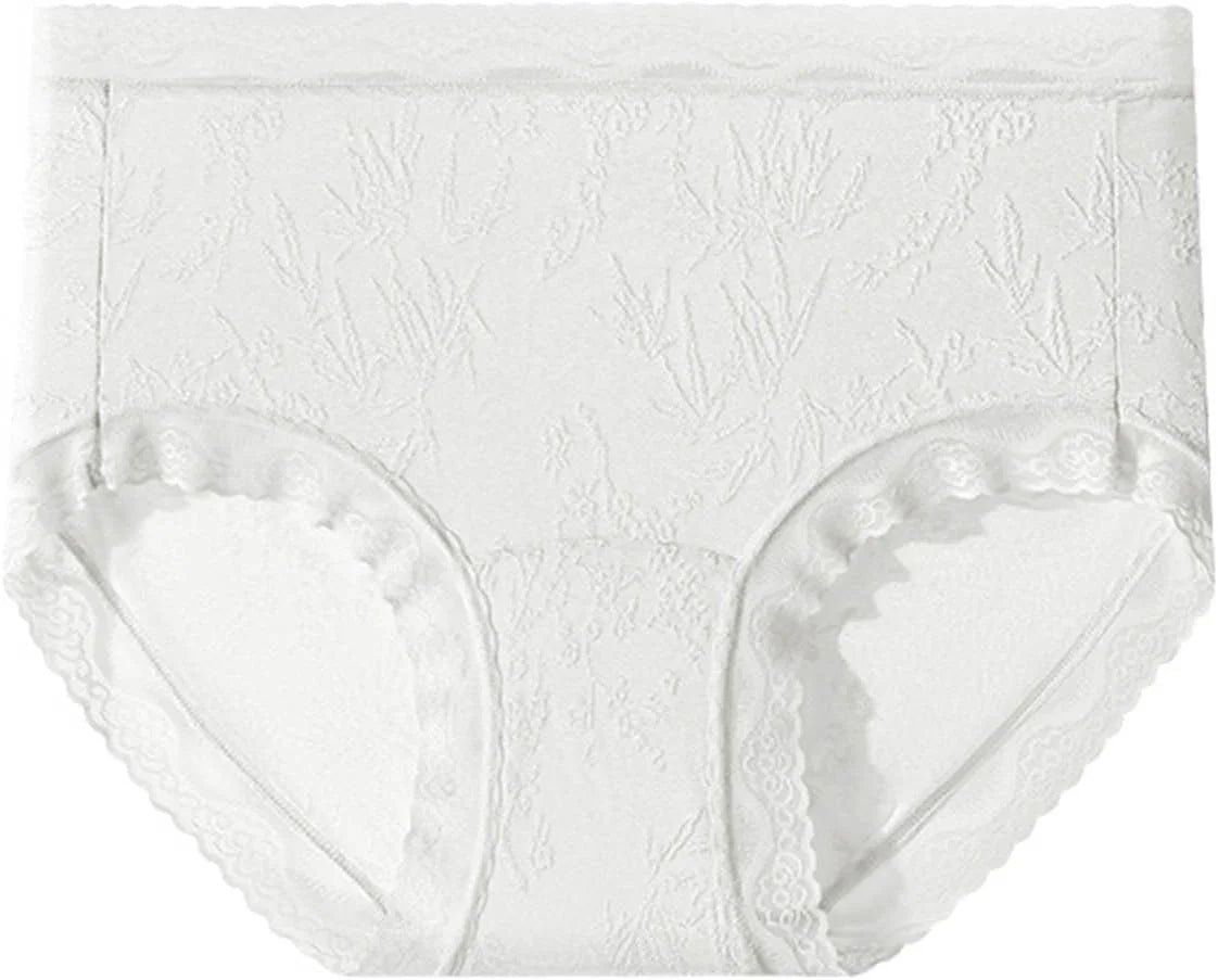 Lace Trim Mid Waist Soft Underwear for Women Comfort Daily Briefs