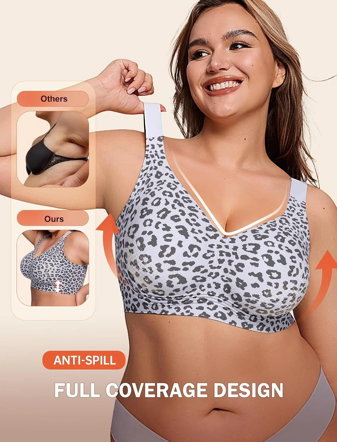 LetsJoli Jelly Bras for Women No Underwire Plus Size Push Up Supportive