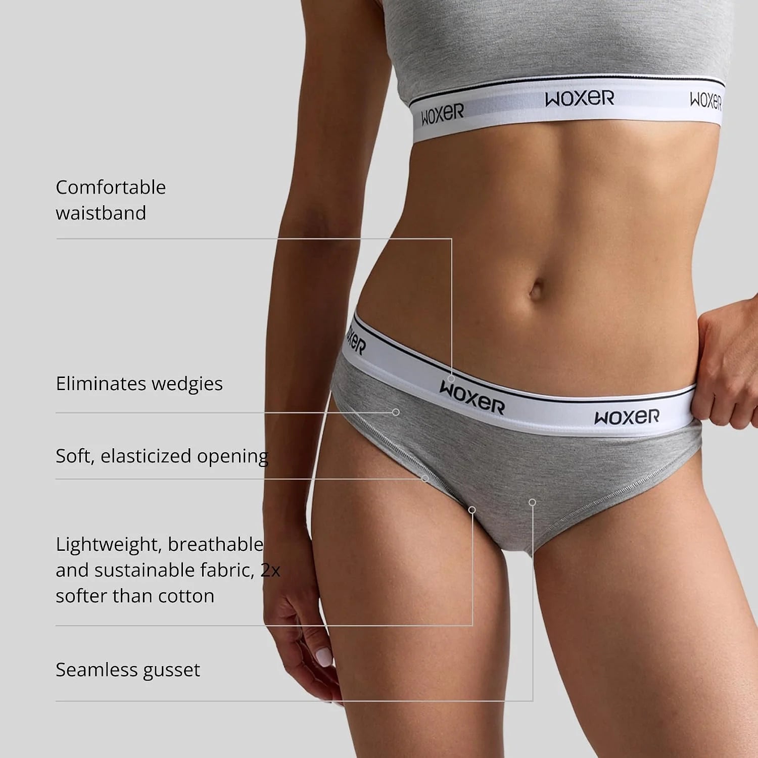 Woxer Women’s Seamless Bikini Underwear – Soft Modal, Chafe-Free, Moisture-Wicking Bikini Style Panties –Tag-Free Design
