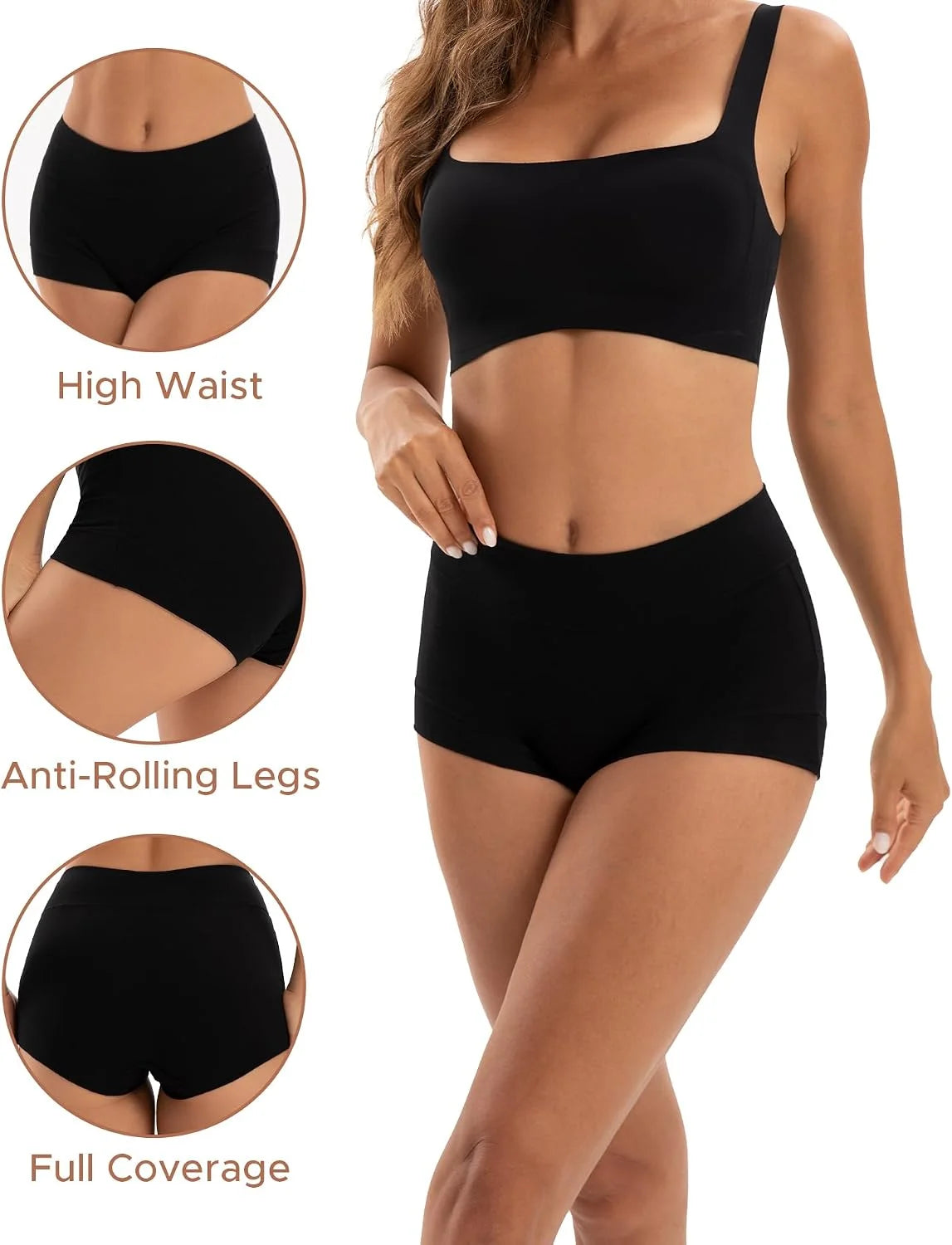 INNERSY Women's Cotton Boyshorts Underwear Soft Boxer Briefs 4-Pack